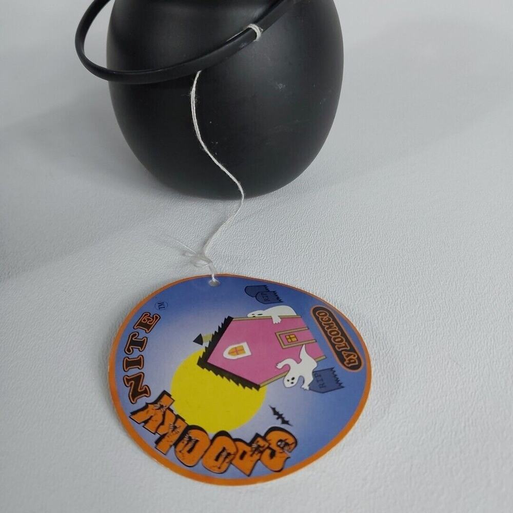 2 VTG Halloween Candle Holders Pumpkin Black‎ Metal Caldron Jack-O-Lantern 3" - Picture 5 of 7